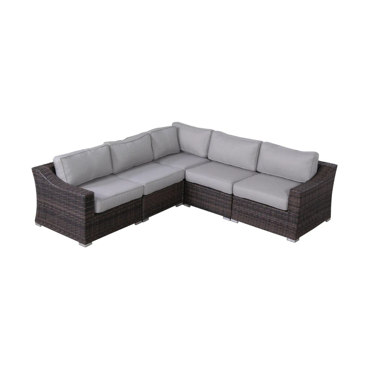Contemporary Outdoor Rattan Wicker Sectional Seating Group With Cushions by Unique Piece Furniture
