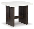 Burkhaus - Rectangular End Table - White / Dark Brown by Unique Piece Furniture