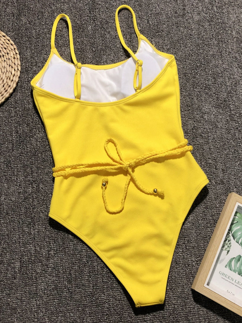 Ribbed Tie Waist One-Piece Swimsuit by Wild and Free Boutique