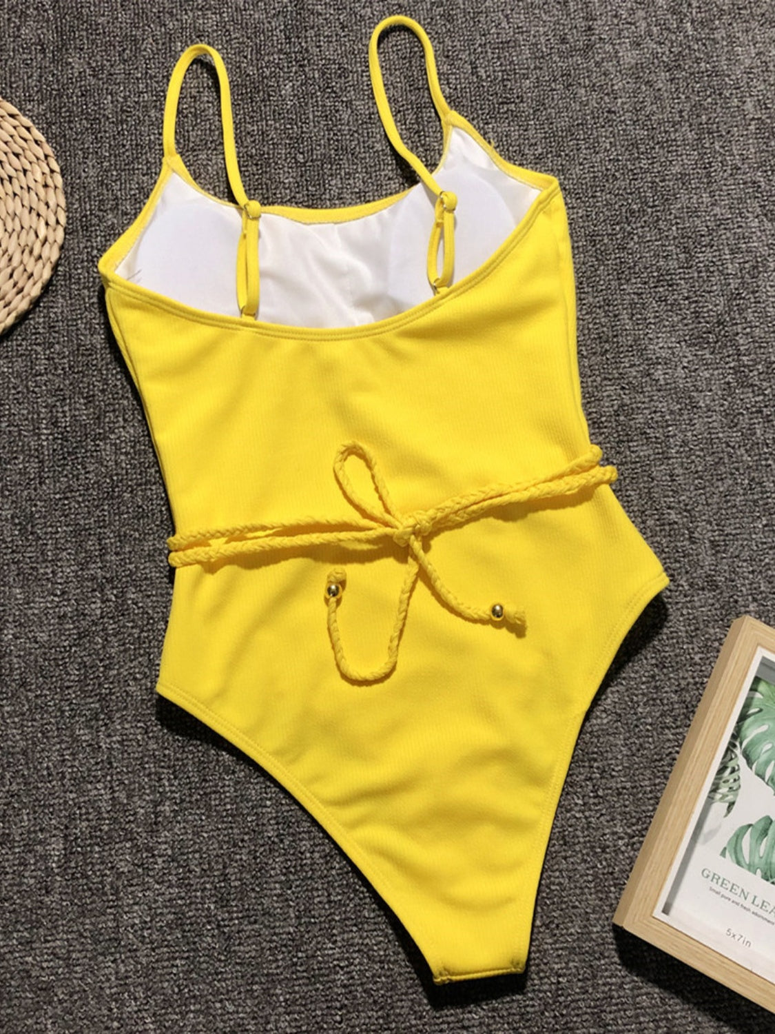 Ribbed Tie Waist One-Piece Swimsuit by Wild and Free Boutique