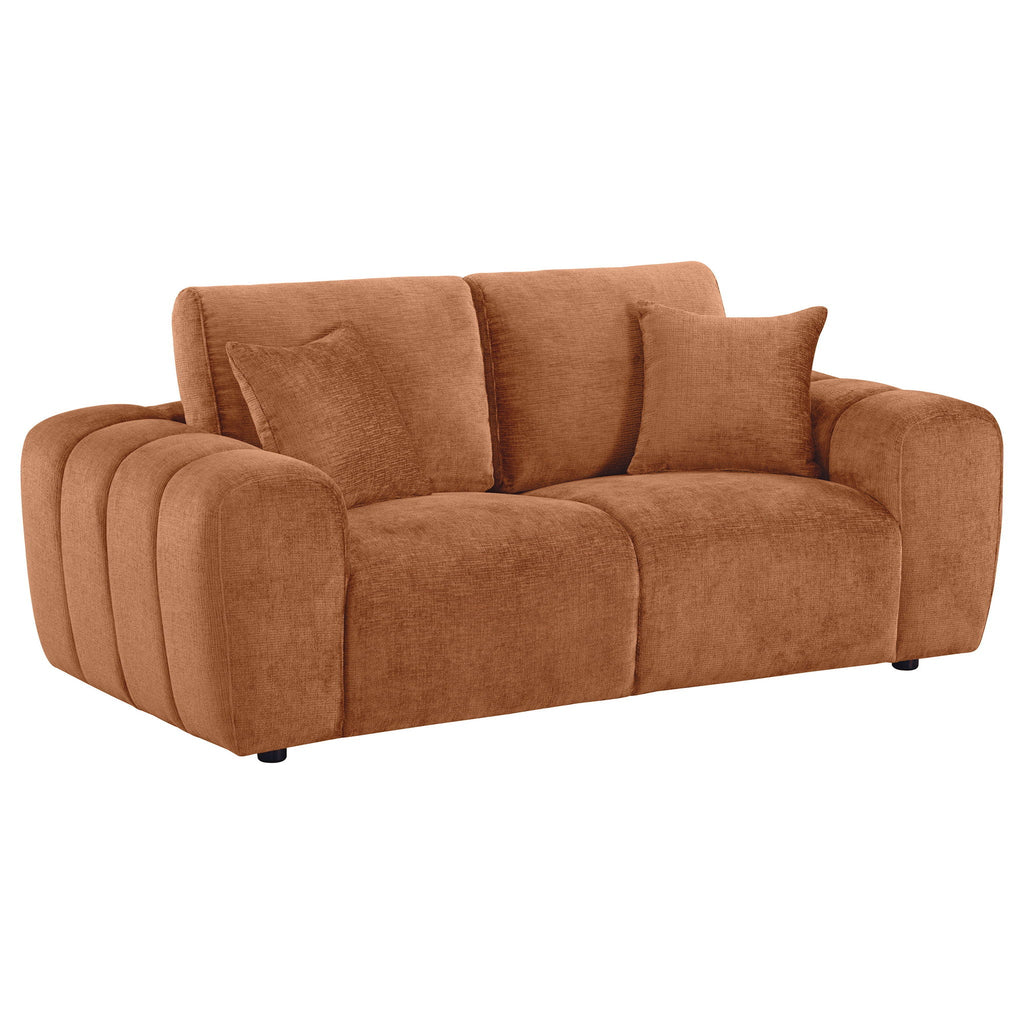 Burnett 3-piece Chenille Upholstered Sofa Set Burnt Orange by Unique Piece Furniture