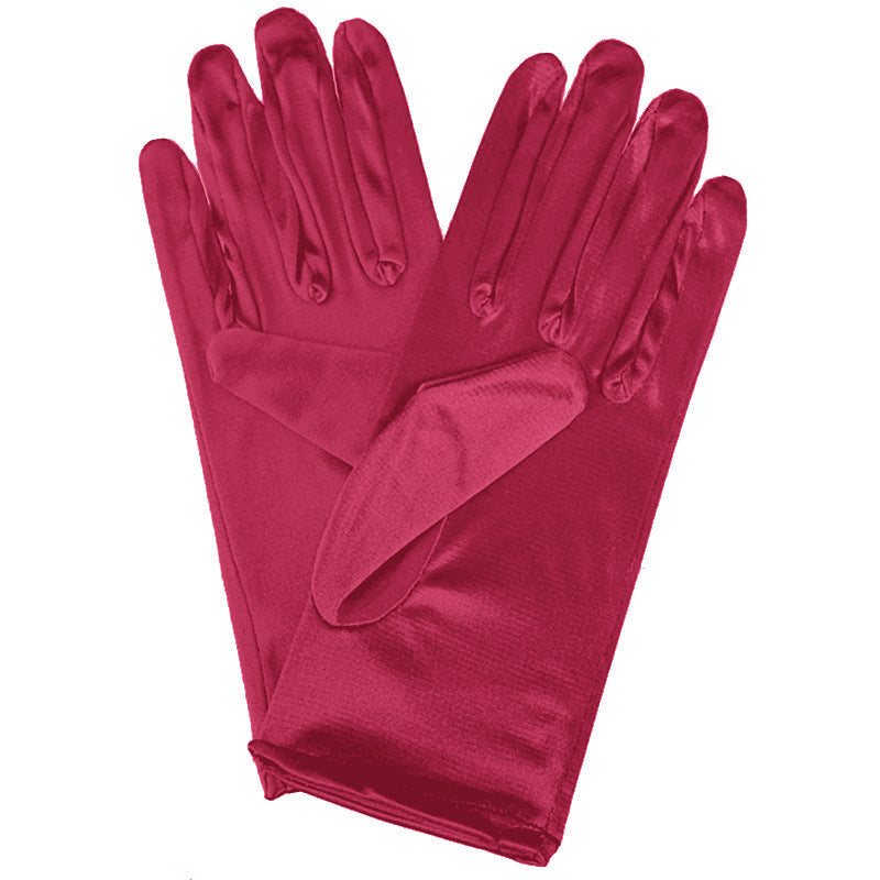 Bridal Wedding Gloves Short Satin Dress Cheongsam Gloves by My Store