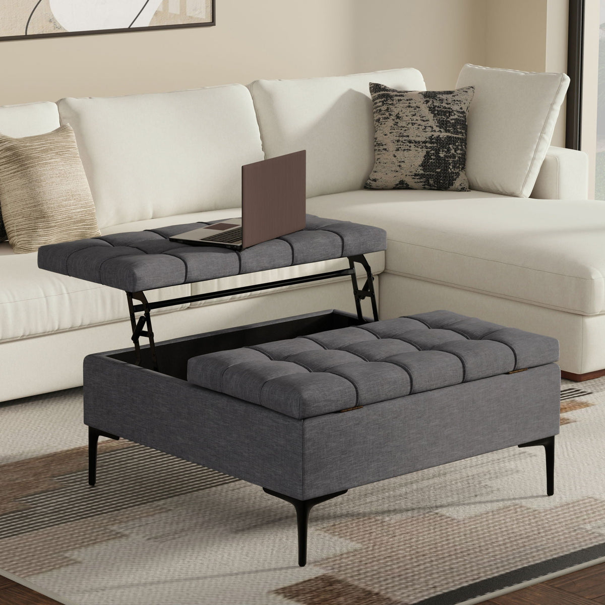 Laura - Lift Top Storage Ottoman by Unique Piece Furniture