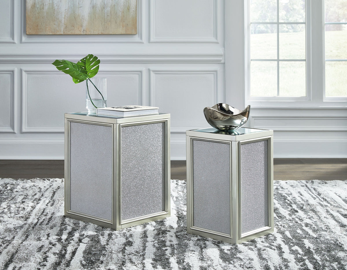 Traleena - Nesting End Tables (Set of 2) - Silver Finish by Unique Piece Furniture