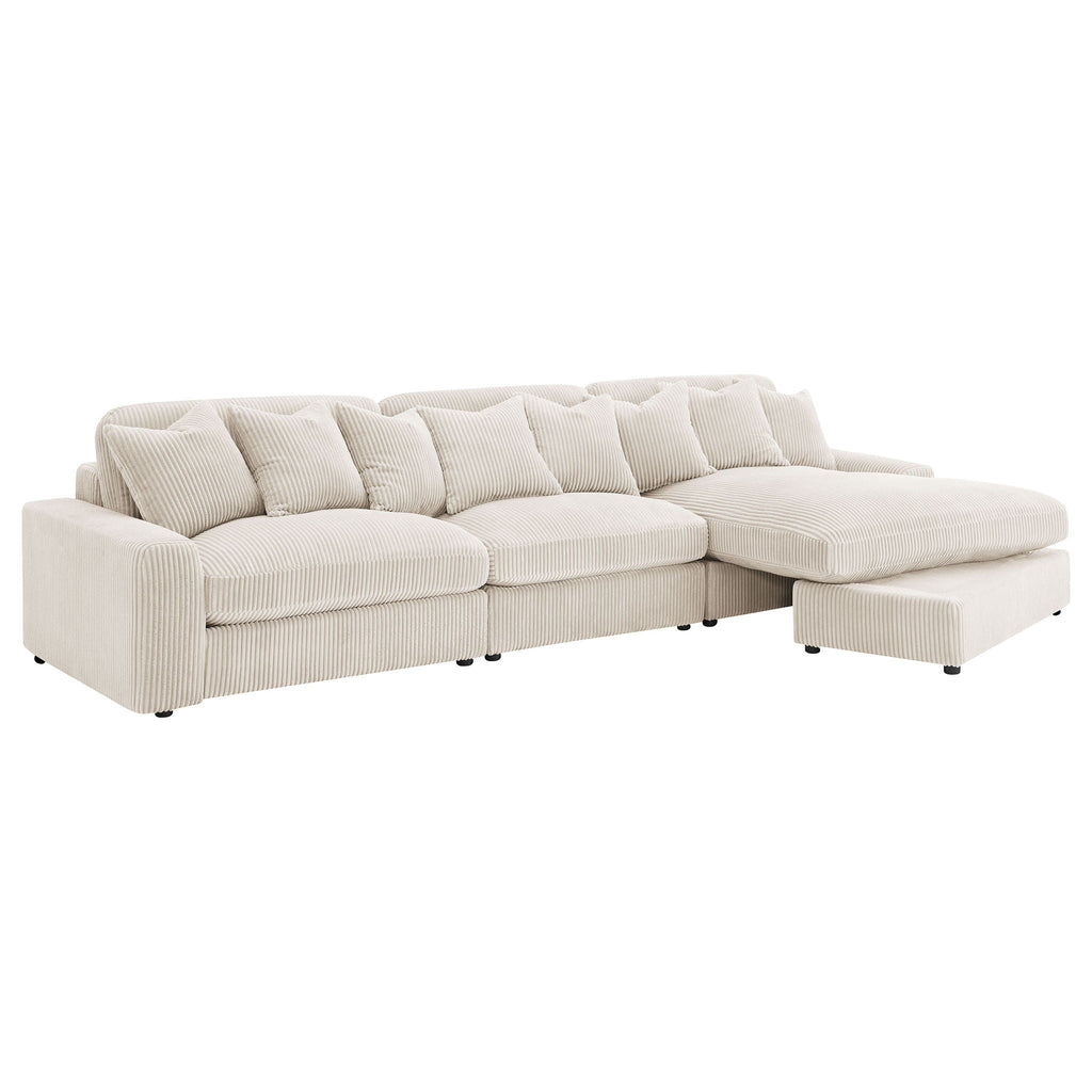Blaine Upholstered Reversible Chaise Sectional Sofa Sand by Unique Piece Furniture