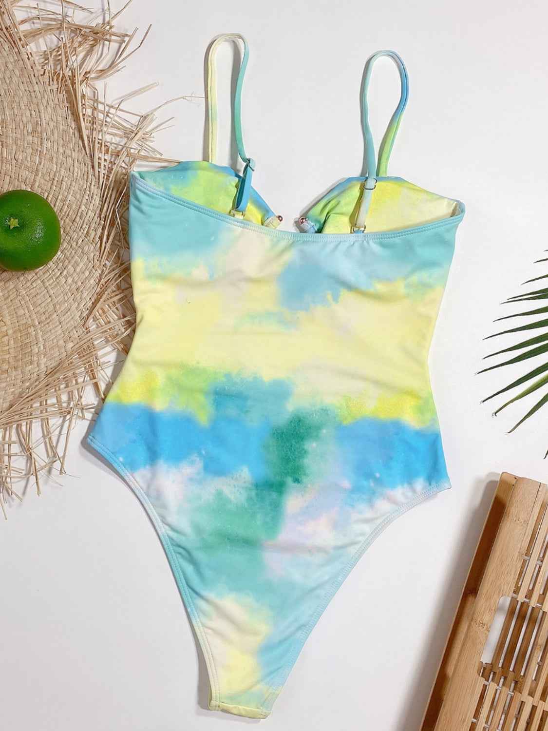 Cutout Tie-Dye Spaghetti Strap One-Piece Swimwear by Wild and Free Boutique