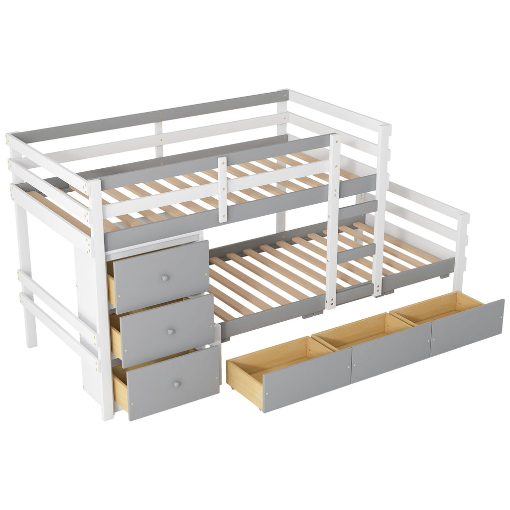 Loft Bunk Bed With Drawers And Ladder by Unique Piece Furniture