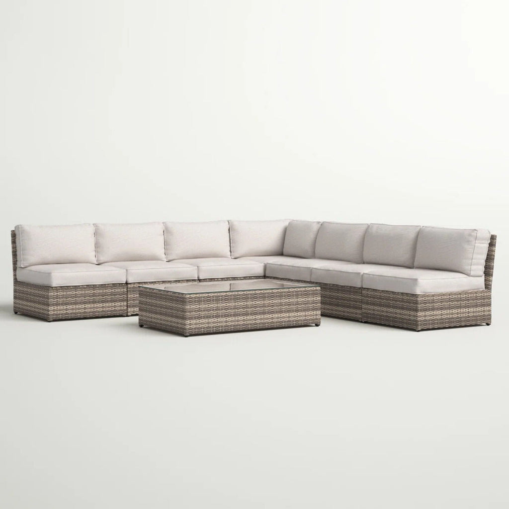 Comfortable Modern Patio Rattan Sectional Set With Cushions by Unique Piece Furniture