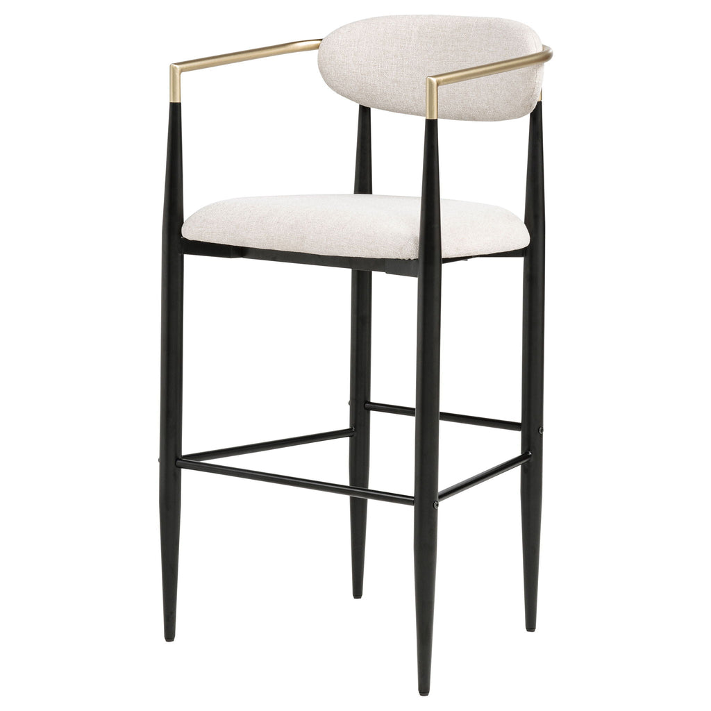 Tina Fabric Upholstered Bar Chair Beige (Set of 2) by Unique Piece Furniture