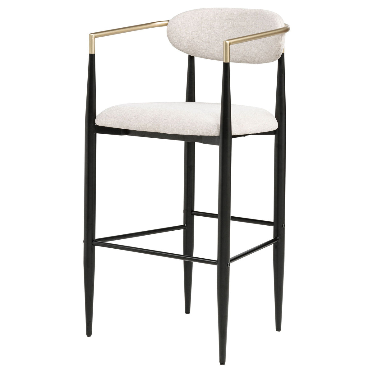 Tina Fabric Upholstered Bar Chair Beige (Set of 2) by Unique Piece Furniture