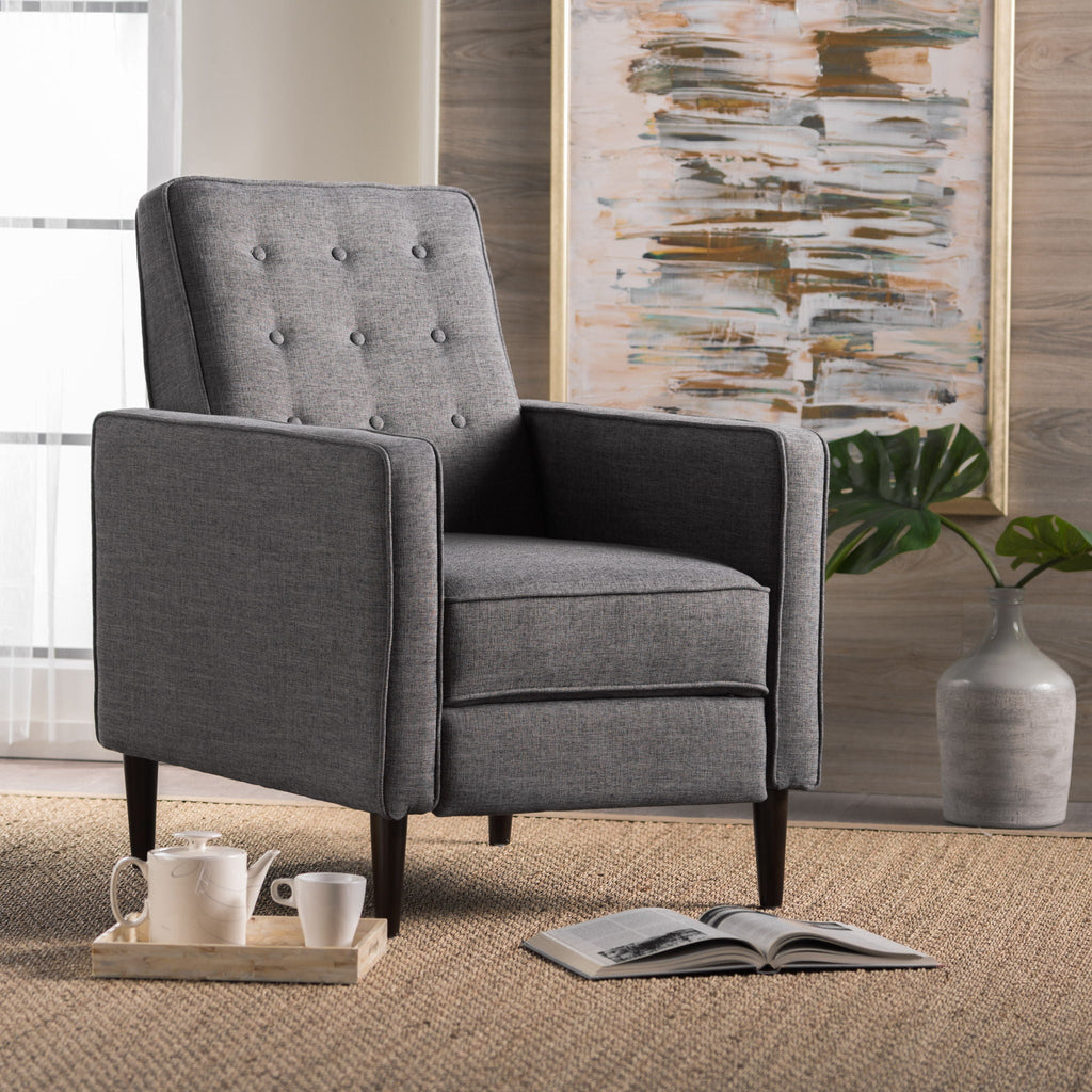 Mid-Century Modern Recliner With Button Tufted Waffle Stitch by Unique Piece Furniture