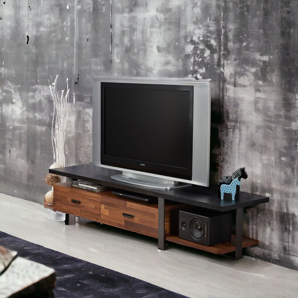 Elling - TV Stand - Walnut / Black by Unique Piece Furniture