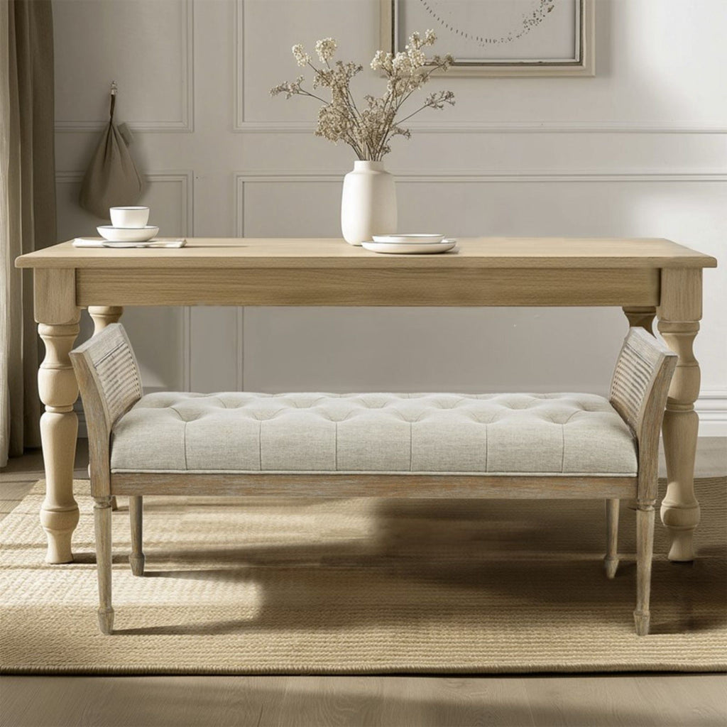 Accent Bench With Arm - Natural by Unique Piece Furniture