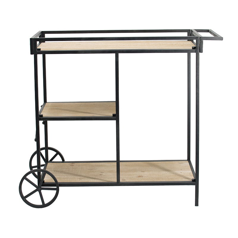 Shelf With Wheel - Black / Brown by Unique Piece Furniture