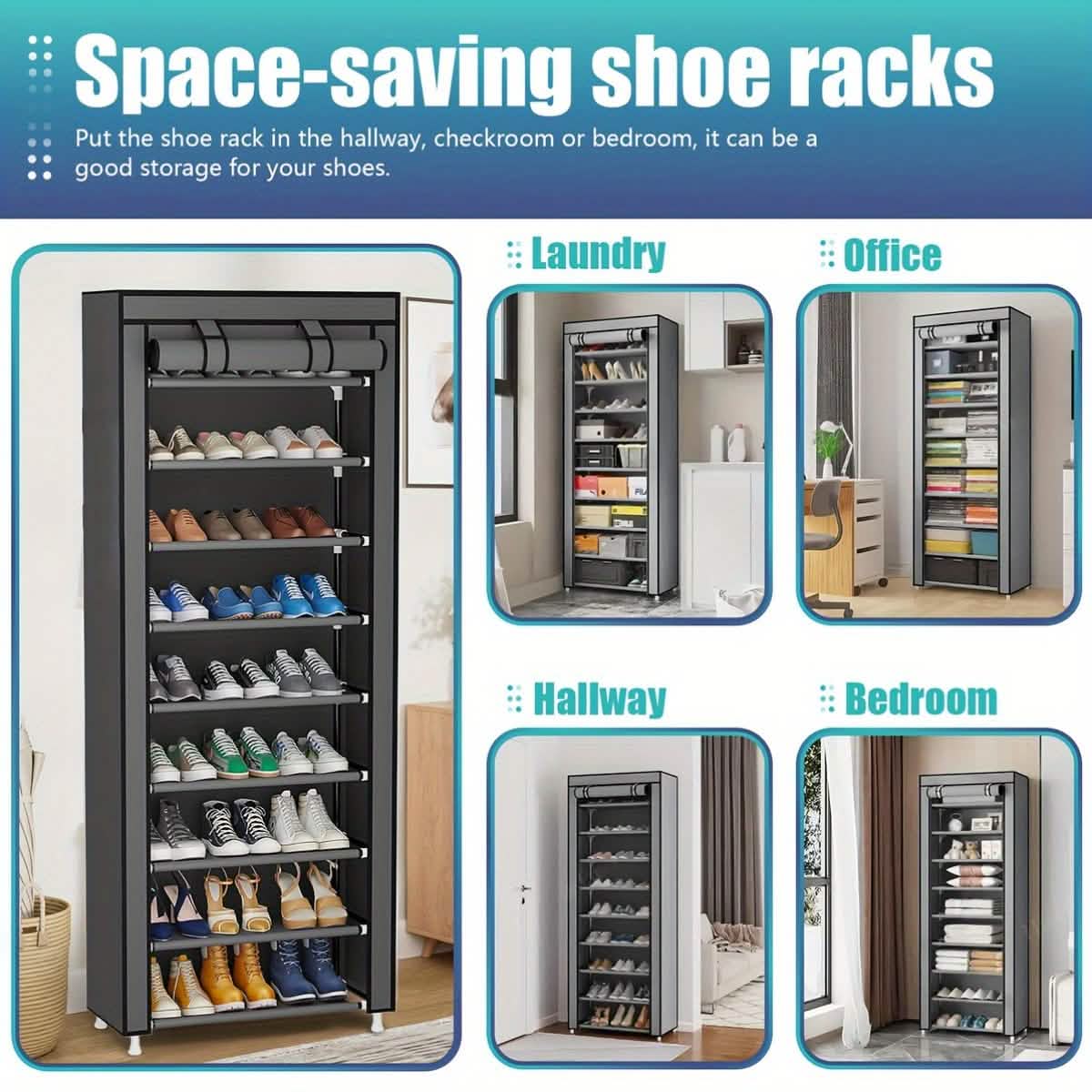 10-Layer 9 Grid Shoe Rack Shelf Storage Closet Organizer by DailySale