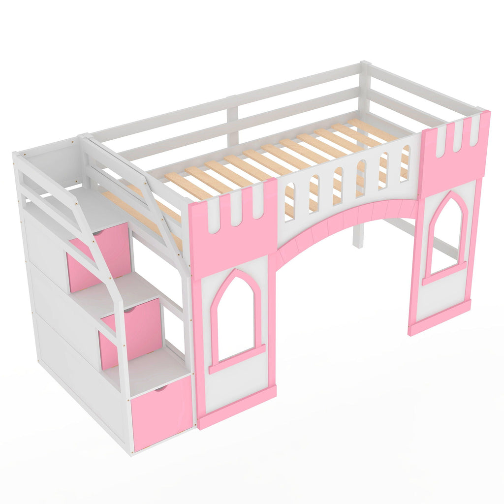 Loft Bed With Storage Staircase And Windows by Unique Piece Furniture