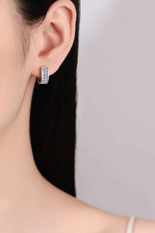 1.8 Carat Moissanite 925 Sterling Silver Huggie Earrings by Wild and Free Boutique