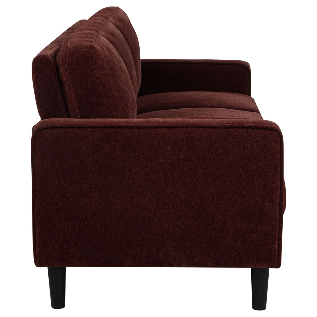 Ruth 3-piece Fabric Upholstered Track Arm Sofa Rust Red by Unique Piece Furniture