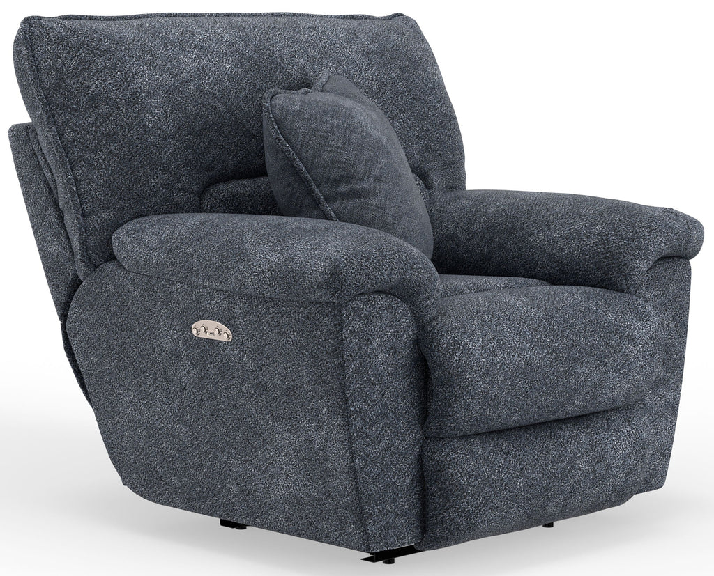 Paxon - Deep Seat Power Lay Flat Recliner With Power Adjustable Headrest - Smoke by Unique Piece Furniture