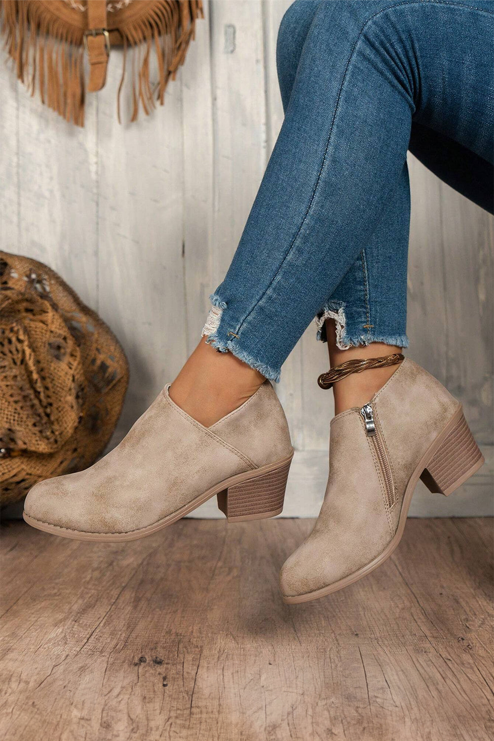 Coffee Suede Casual Ankle Boots by Wild and Free Boutique