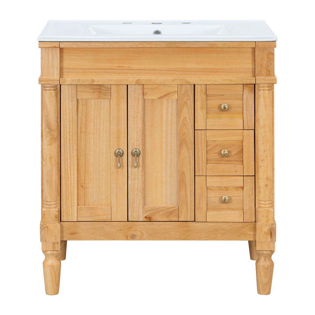 Modern Bathroom Vanity With Ceramic Sink, Soft Close Doors, Adjustable Shelves by Unique Piece Furniture