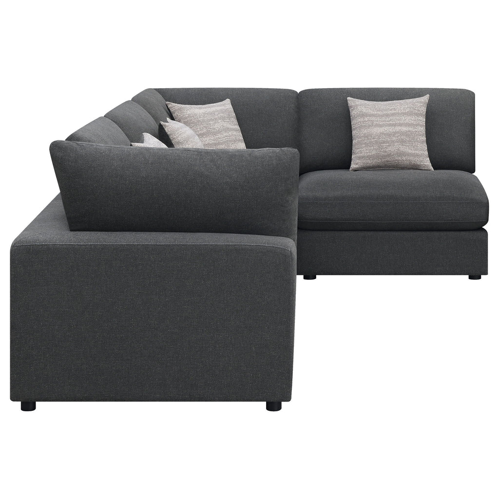 Serene 4-piece Upholstered Modular Sectional Sofa Charcoal by Unique Piece Furniture