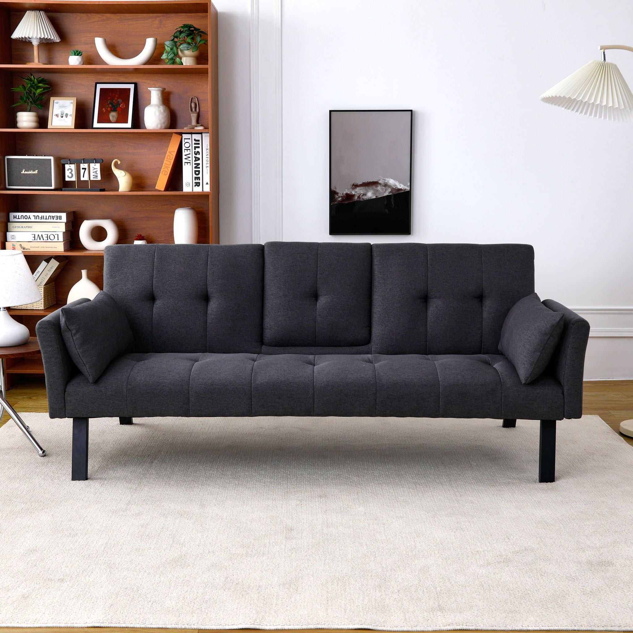 Sofa Bed With Foldable Design And Cup Holder by Unique Piece Furniture