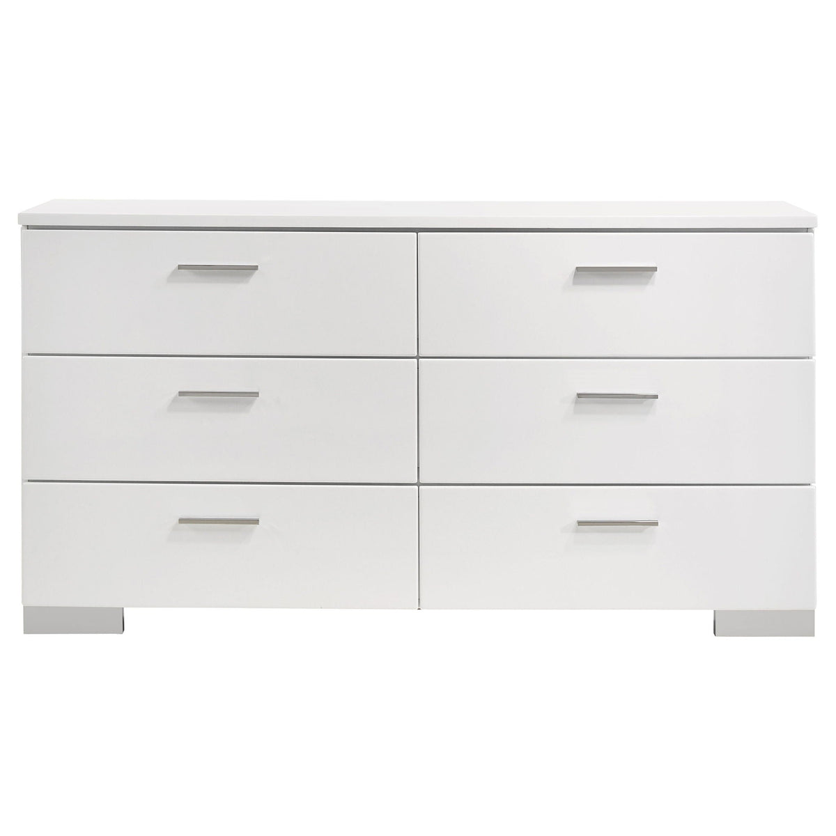 Felicity 6-drawer Dresser White High Gloss by Unique Piece Furniture