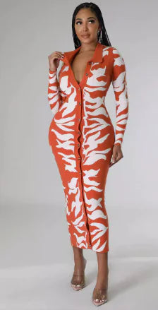 Plus Size Women's Printed Sexy Fashion Dress by Trendy Attic Store01