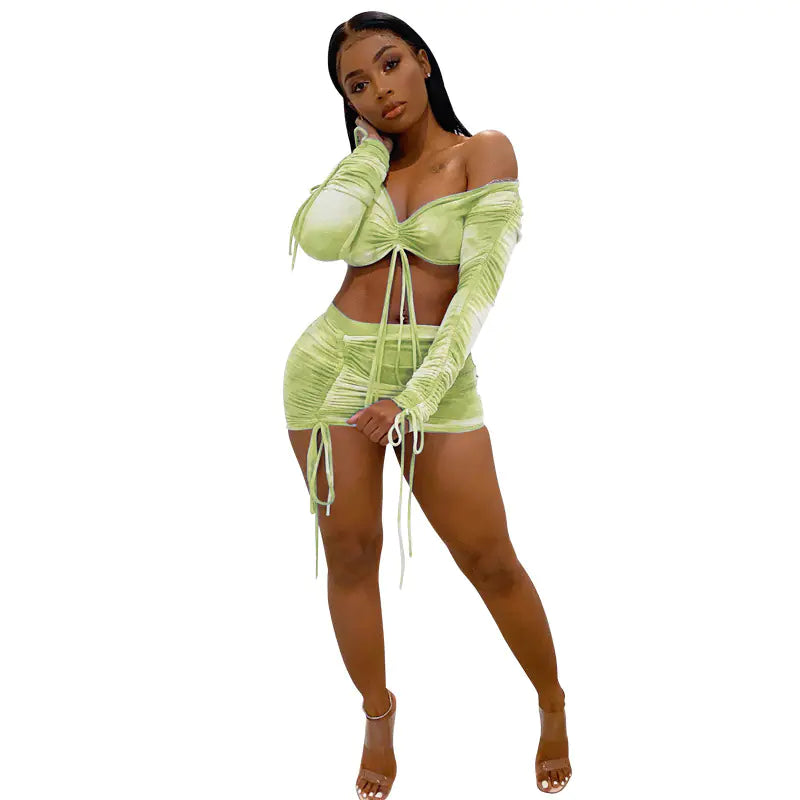 Women's Two-Piece Dress Set with Print by Trendy Attic Store01