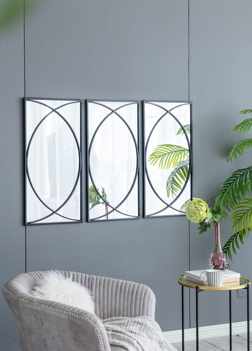 Rectangular Wall Mirrors With Frame, Home Decor For Living Room Bedroom Entryway - Black by Unique Piece Furniture