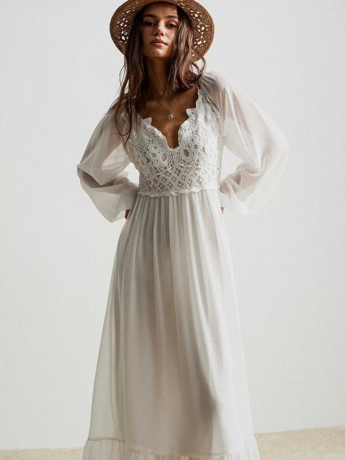 Boho Chic Crochet Lace Maxi Dress by Simply Love