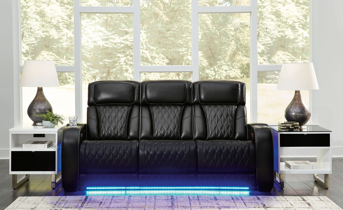Boyington - 2 Pc. - Power Reclining Sofa And Loveseat - Black by Unique Piece Furniture