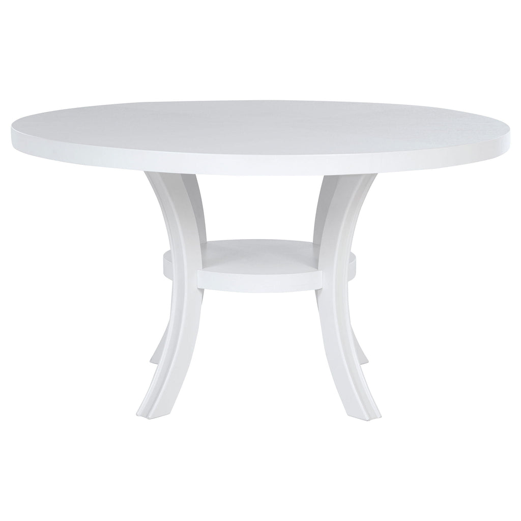 Judd 5-piece 54-inch Round Wood Dining Table Set Pearl White by Unique Piece Furniture