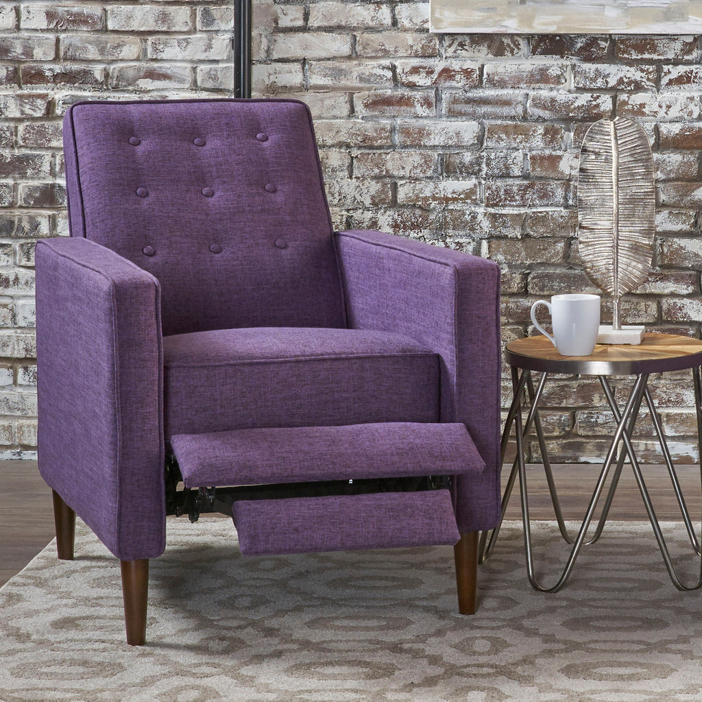 Mid-Century Modern Recliner With Button Tufted Waffle Stitch by Unique Piece Furniture