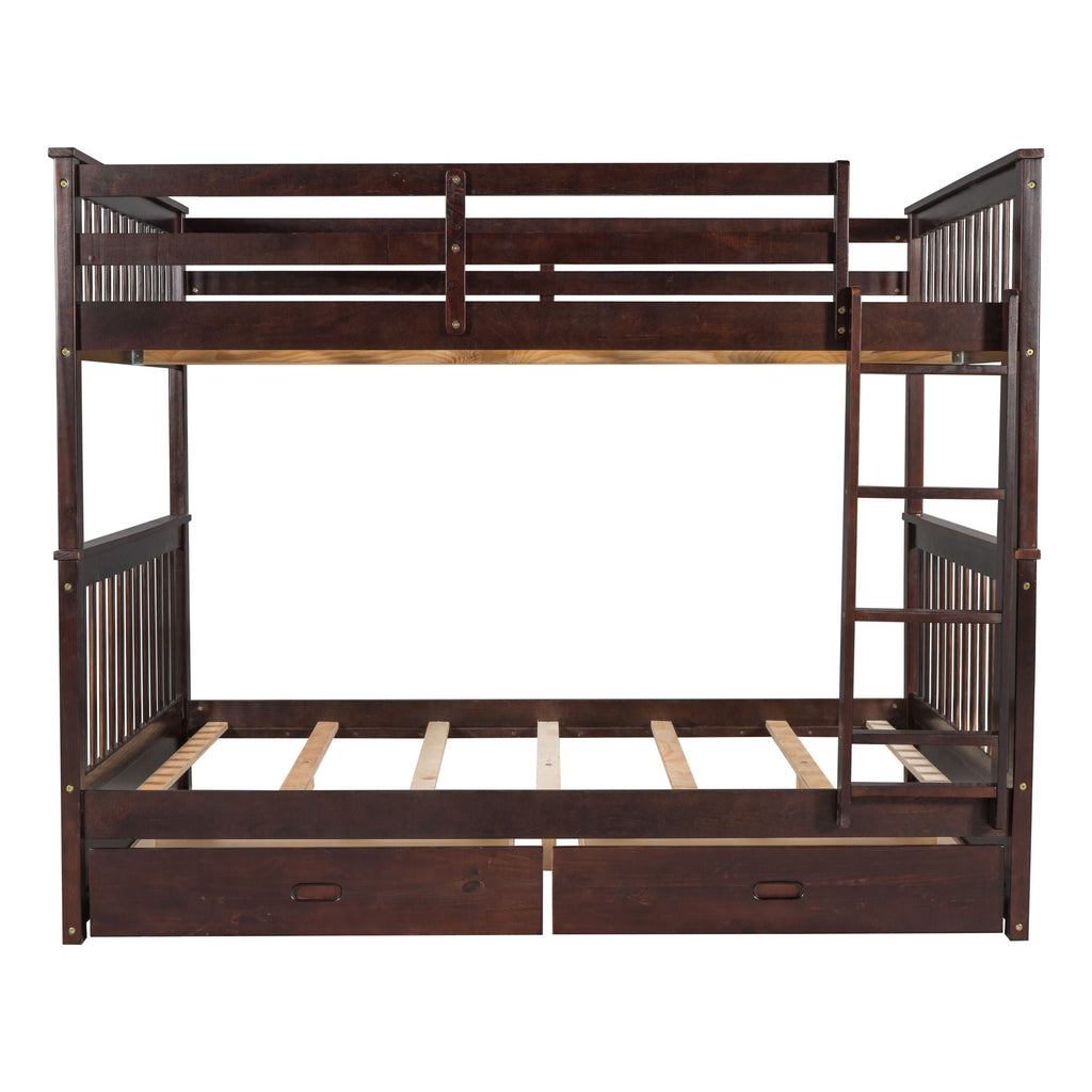 Bunk Bed With Ladders And 2 Storage Drawers by Unique Piece Furniture