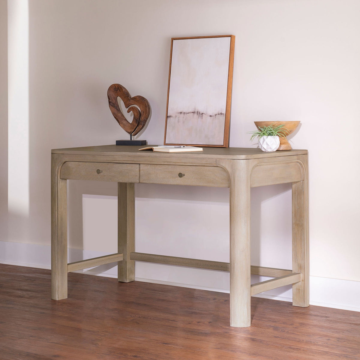 Solano 2-drawer Makeup Table Vanity Desk Weathered Mango by Unique Piece Furniture