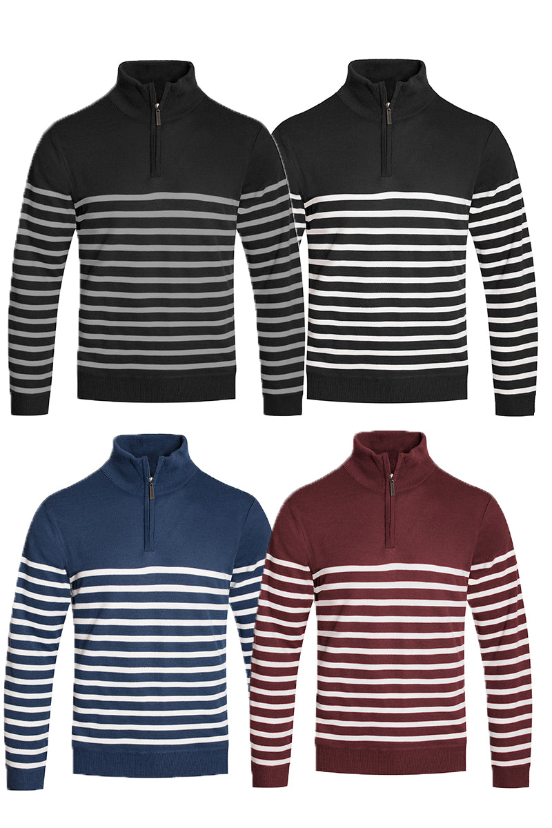Quarter Zip Up Sweater NR2007 by Lime Milo