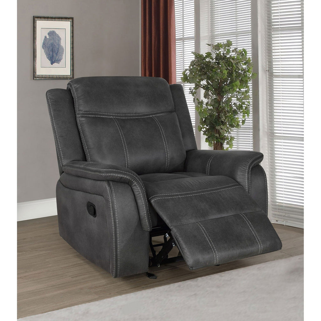 Franklin - Upholstered Padded Arm Glider Recliner - Charcoal by Unique Piece Furniture
