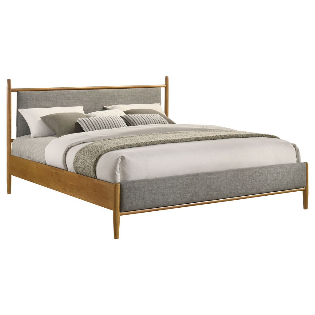 Mason 46-inch Eastern King Panel Platform Bed Light Brown by Unique Piece Furniture