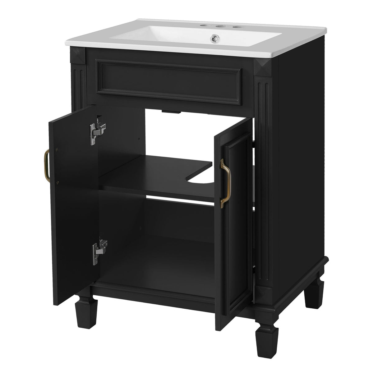 Bathroom Vanity With Top Sink, Cabinet With 2 Soft Closing Doors by Unique Piece Furniture