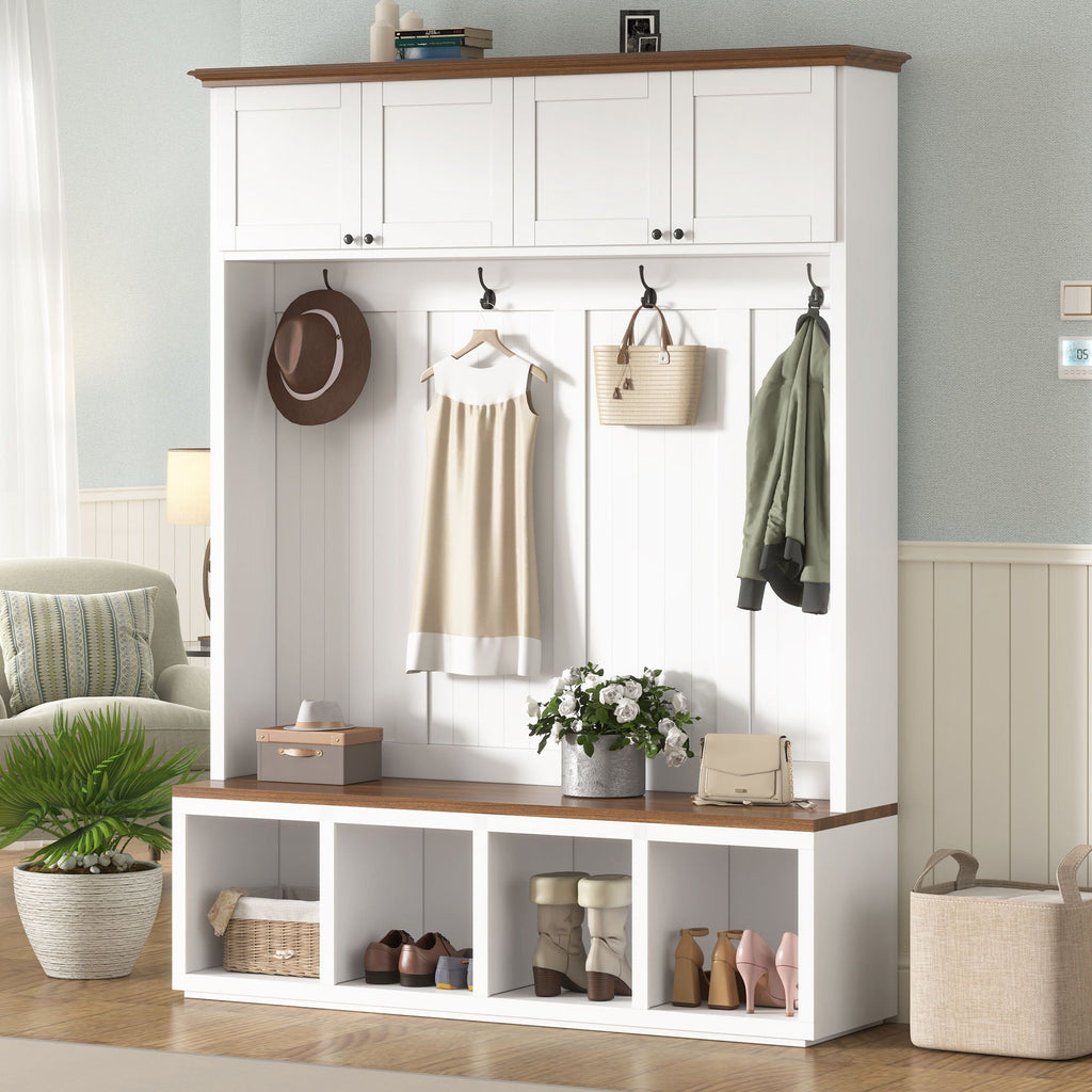 Entryway Hall Tree With Bench And Storage by Unique Piece Furniture