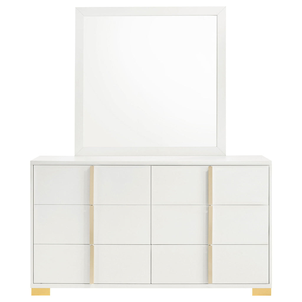 Marceline 6-drawer Dresser with Mirror White by Unique Piece Furniture