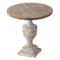 Antique Round Wood Table - Antique White / Gray by Unique Piece Furniture