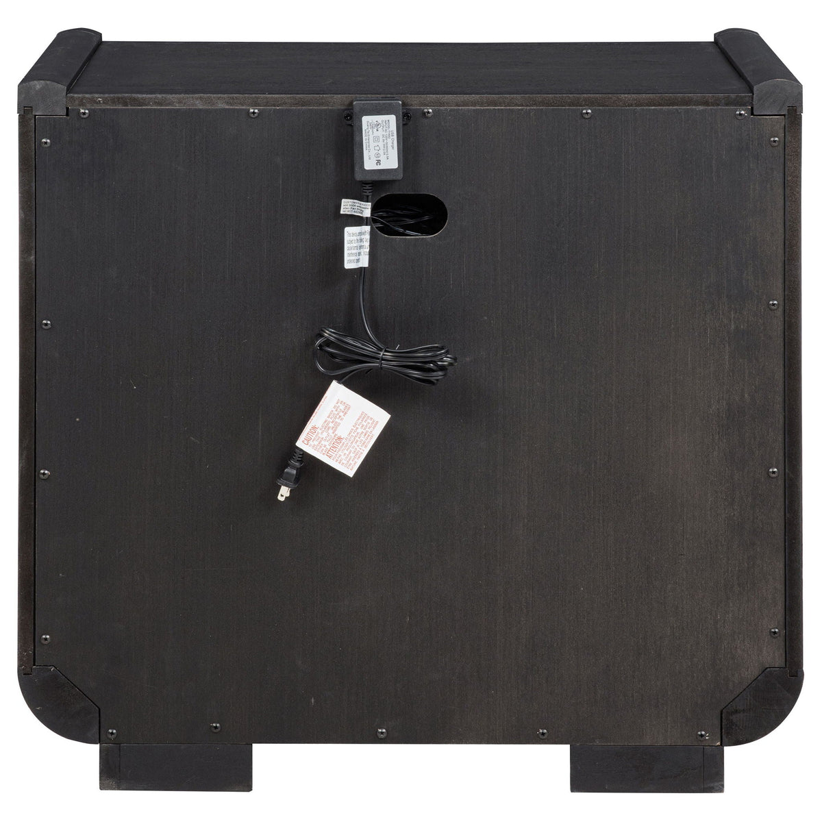 Leandro 2-drawer LED Nightstand with USB Burnished Black by Unique Piece Furniture