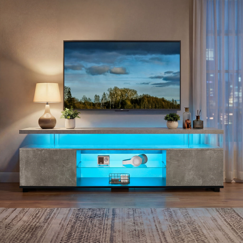 TV Stant With LED And Large Side Cabinet by Unique Piece Furniture