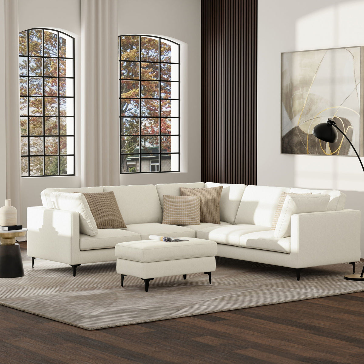 Ava - Mid Century Corner Sectional Sofa Handcrafted by Unique Piece Furniture