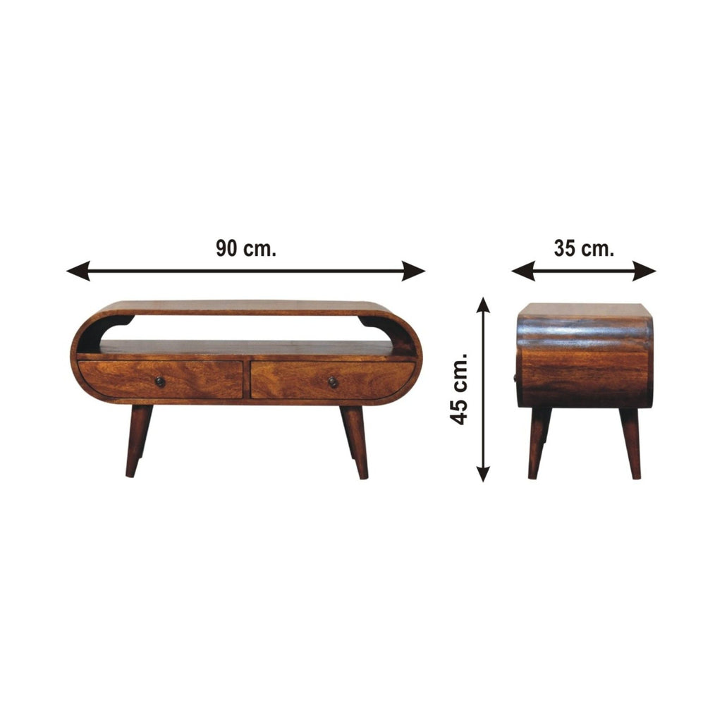 Solid Wood Circular TV Stand by Unique Piece Furniture