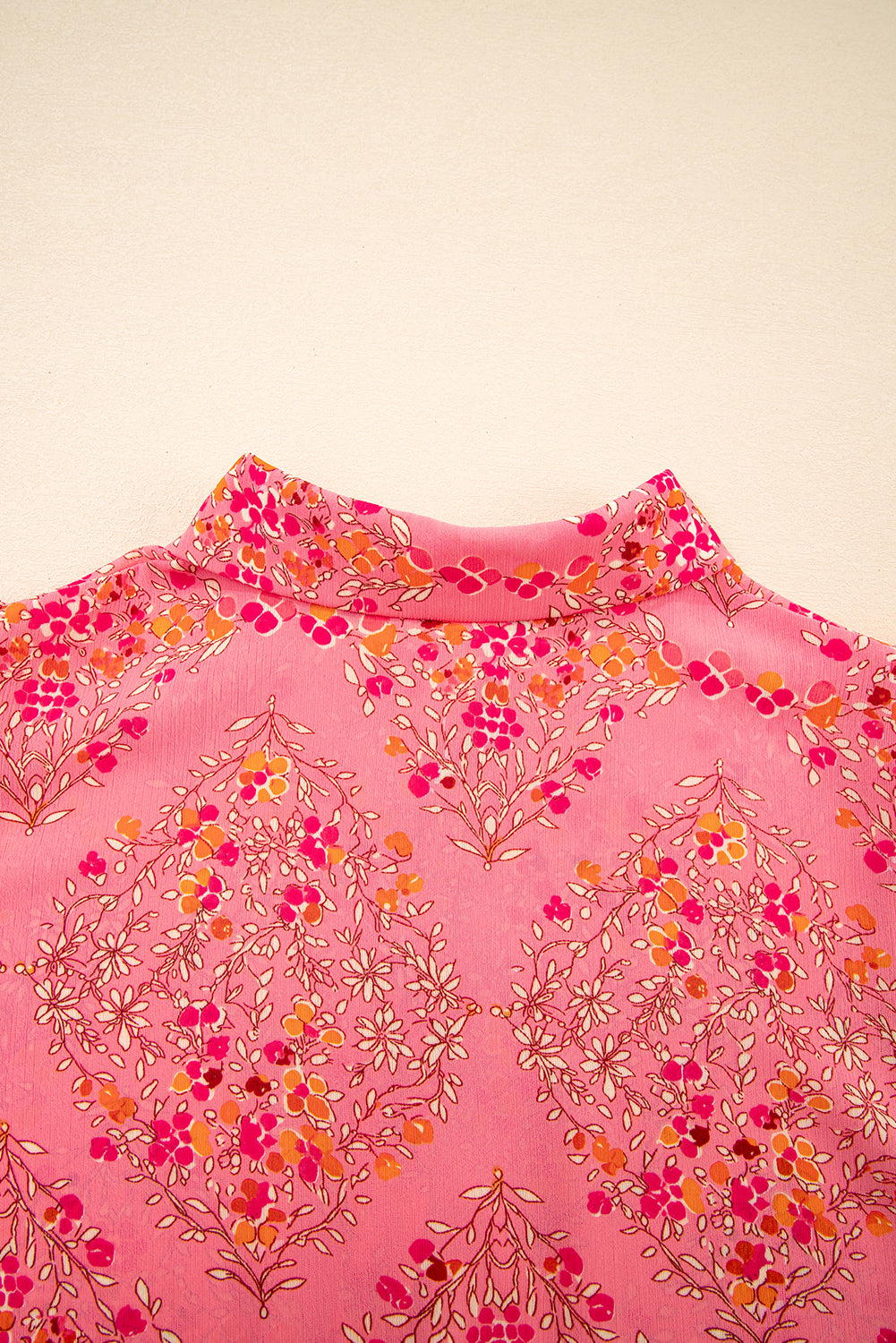 Rose Red Floral Print Wide Short Sleeve Loose Shirt by Wild and Free Boutique