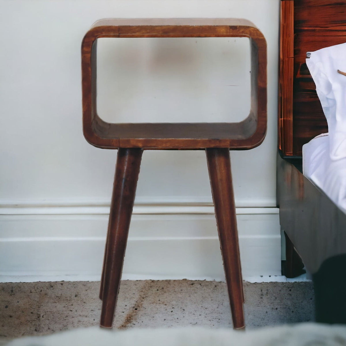 Minimalist Open Curved Nightstand by Unique Piece Furniture